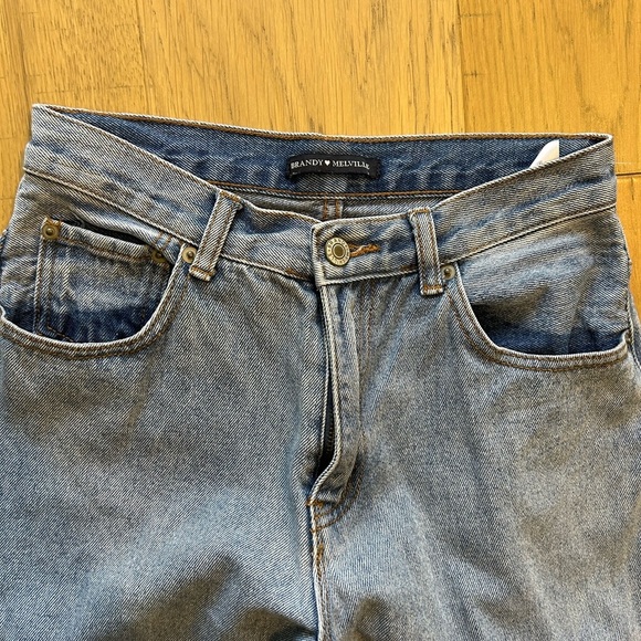 Brandy Melville Patchwork Straight Leg Jeans - Picture 3 of 8